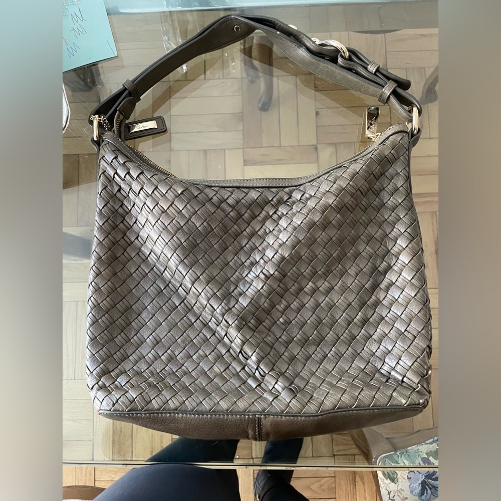 Cole Haan olive green woven hobo bag NWOT